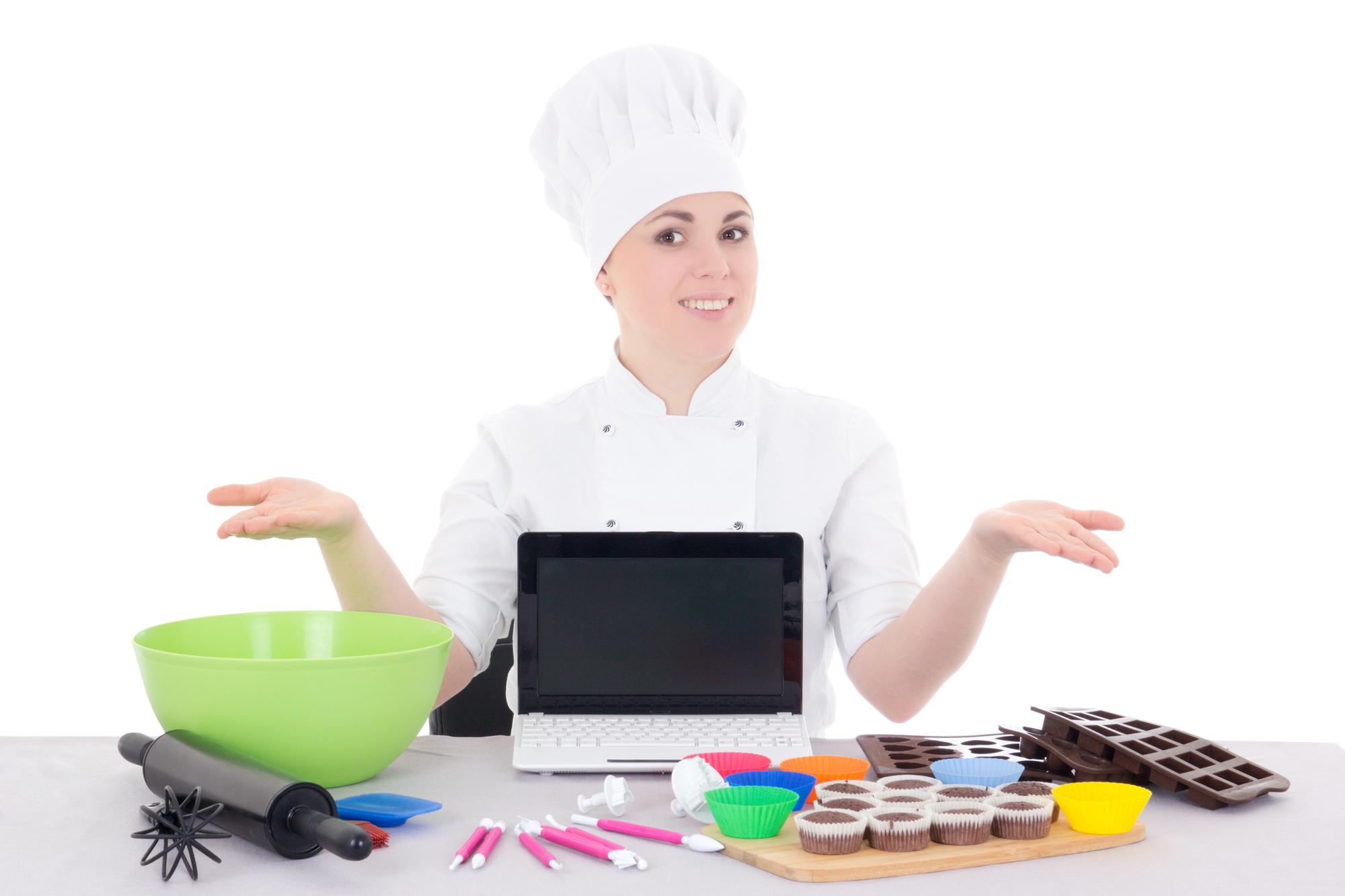 Student plating dish during live remote review